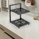 Maxbell Pot and Pan Organizer Organization Storage for Under Cabinet Home Countertop 2 Tier Black