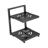 Maxbell Pot and Pan Organizer Organization Storage for Under Cabinet Home Countertop 2 Tier Black