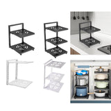Maxbell Pot and Pan Organizer Organization Storage for Under Cabinet Home Countertop 2 Tier Black