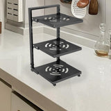 Maxbell Pot and Pan Organizer Organization Storage for Under Cabinet Home Countertop 3 Tier Black