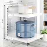 Maxbell Pot and Pan Organizer Organization Storage for Under Cabinet Home Countertop 2 Tier White