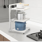 Maxbell Pot and Pan Organizer Organization Storage for Under Cabinet Home Countertop 3 Tier White