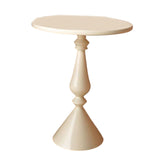 Maxbell Side Table Small End Table Round Bedside Table for Bedroom Small Place Hotel Light Khaki