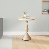 Maxbell Side Table Small End Table Round Bedside Table for Bedroom Small Place Hotel Light Khaki