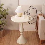 Maxbell Side Table Small End Table Round Bedside Table for Bedroom Small Place Hotel Light Khaki