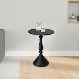 Maxbell Side Table Small End Table Round Bedside Table for Bedroom Small Place Hotel Black