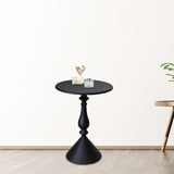 Maxbell Side Table Small End Table Round Bedside Table for Bedroom Small Place Hotel Black