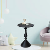 Maxbell Side Table Small End Table Round Bedside Table for Bedroom Small Place Hotel Black
