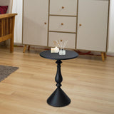 Maxbell Side Table Small End Table Round Bedside Table for Bedroom Small Place Hotel Black