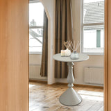 Maxbell Side Table Small End Table Round Bedside Table for Bedroom Small Place Hotel White