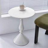 Maxbell Side Table Small End Table Round Bedside Table for Bedroom Small Place Hotel White