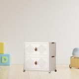 Maxbell Foldable Storage Cabinet Stackable Storage Bins for Bedroom Office Apartment 2 Tier