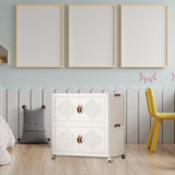 Maxbell Foldable Storage Cabinet Stackable Storage Bins for Bedroom Office Apartment 2 Tier