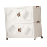 Maxbell Foldable Storage Cabinet Stackable Storage Bins for Bedroom Office Apartment 2 Tier
