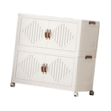 Maxbell Foldable Storage Cabinet Stackable Storage Bins for Bedroom Office Apartment 2 Tier