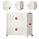 Maxbell Foldable Storage Cabinet Stackable Storage Bins for Bedroom Office Apartment 2 Tier