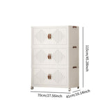 Maxbell Foldable Storage Cabinet Stackable Storage Bins for Bedroom Office Apartment 3 Tier