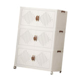 Maxbell Foldable Storage Cabinet Stackable Storage Bins for Bedroom Office Apartment 3 Tier