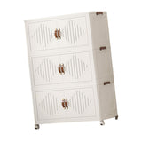 Maxbell Foldable Storage Cabinet Stackable Storage Bins for Bedroom Office Apartment 3 Tier