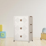 Maxbell Foldable Storage Cabinet Stackable Storage Bins for Bedroom Office Apartment 3 Tier
