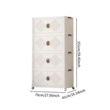 Maxbell Foldable Storage Cabinet Stackable Storage Bins for Bedroom Office Apartment 4 Tier