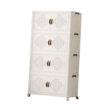 Maxbell Foldable Storage Cabinet Stackable Storage Bins for Bedroom Office Apartment 4 Tier