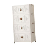 Maxbell Foldable Storage Cabinet Stackable Storage Bins for Bedroom Office Apartment 4 Tier