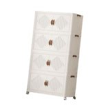 Maxbell Foldable Storage Cabinet Stackable Storage Bins for Bedroom Office Apartment 4 Tier