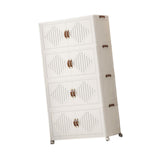 Maxbell Foldable Storage Cabinet Stackable Storage Bins for Bedroom Office Apartment 4 Tier