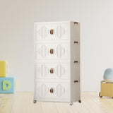 Maxbell Foldable Storage Cabinet Stackable Storage Bins for Bedroom Office Apartment 4 Tier