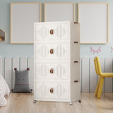 Maxbell Foldable Storage Cabinet Stackable Storage Bins for Bedroom Office Apartment 4 Tier