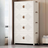 Maxbell Foldable Storage Cabinet Stackable Storage Bins for Bedroom Office Apartment 4 Tier