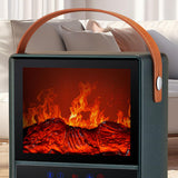 Maxbell Electric Fireplace Heater Decorative Home Decor for Desktop Living Room Home Green