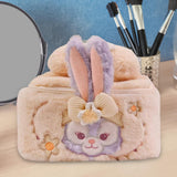 Maxbell Makeup Bag Cartoon Stuffed Cosmetic Bag for Brushes Tools Bathroom Daily Use Apricot