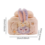 Maxbell Makeup Bag Cartoon Stuffed Cosmetic Bag for Brushes Tools Bathroom Daily Use Apricot