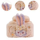 Maxbell Makeup Bag Cartoon Stuffed Cosmetic Bag for Brushes Tools Bathroom Daily Use Apricot