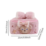 Maxbell Makeup Bag Cartoon Stuffed Cosmetic Bag for Brushes Tools Bathroom Daily Use Pink