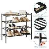 Maxbell Shoe Stand Lightweight Shoe Storage Organizer for Kitchen Dormitory Bathroom Black Height 33.3cm