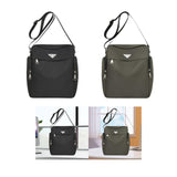 Maxbell Men's Shoulder Bag with Zipper Portable Adjustable Strap for Biking Shopping Black