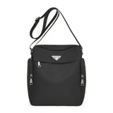 Maxbell Men's Shoulder Bag with Zipper Portable Adjustable Strap for Biking Shopping Black