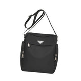 Maxbell Men's Shoulder Bag with Zipper Portable Adjustable Strap for Biking Shopping Black