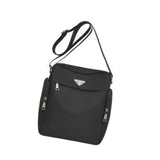 Maxbell Men's Shoulder Bag with Zipper Portable Adjustable Strap for Biking Shopping Black