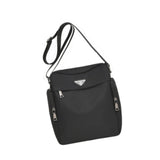 Maxbell Men's Shoulder Bag with Zipper Portable Adjustable Strap for Biking Shopping Black