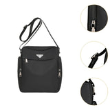 Maxbell Men's Shoulder Bag with Zipper Portable Adjustable Strap for Biking Shopping Black