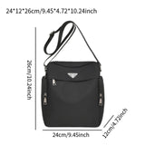 Maxbell Men's Shoulder Bag with Zipper Portable Adjustable Strap for Biking Shopping Black