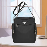 Maxbell Men's Shoulder Bag with Zipper Portable Adjustable Strap for Biking Shopping Black