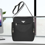Maxbell Men's Shoulder Bag with Zipper Portable Adjustable Strap for Biking Shopping Black