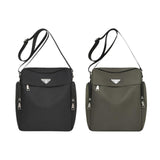 Maxbell Men's Shoulder Bag with Zipper Portable Adjustable Strap for Biking Shopping Black