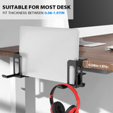 Maxbell Desk Side Vertical Laptop Stand to Install Headset Holder Laptop Holder black