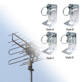 Maxbell Antenna Mast Clamp L Type Iron Antenna Pole Mount Bracket with Bolt for Home Style A